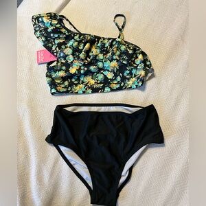 Tween Ruffle Butts Midnight Garden Tankini Set NWT